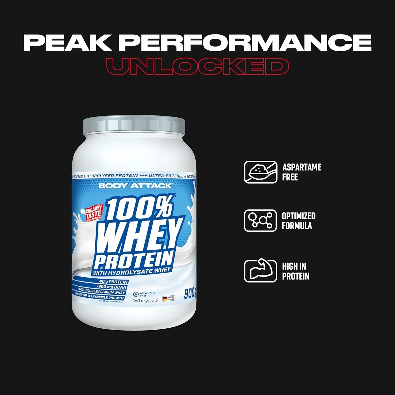 Ostke Body Attack 100% vadakuproteiin – 900g – Cookies Cream