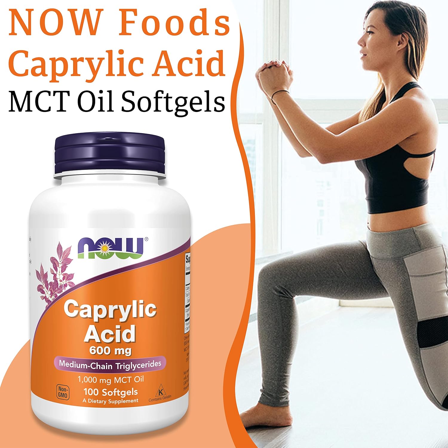 NOW Foods Caprylic Acid 600 mg – 100 Softgels