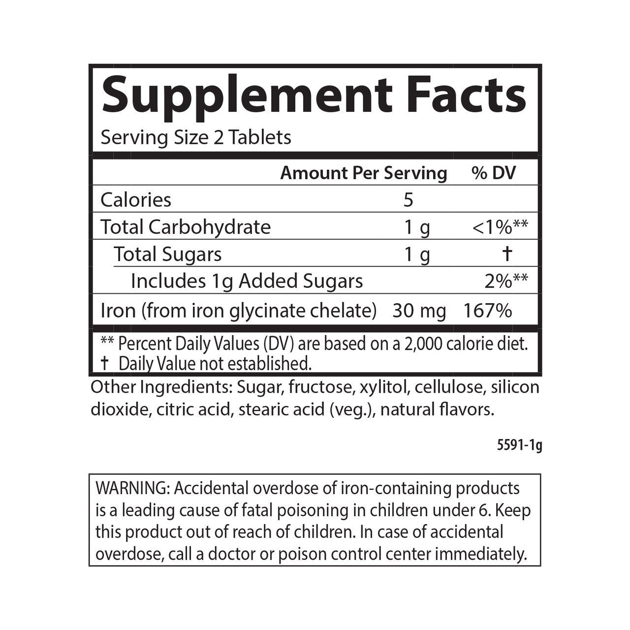Carlson Labs Chewable Iron, 30mg Strawberry - 60 tablets in a table