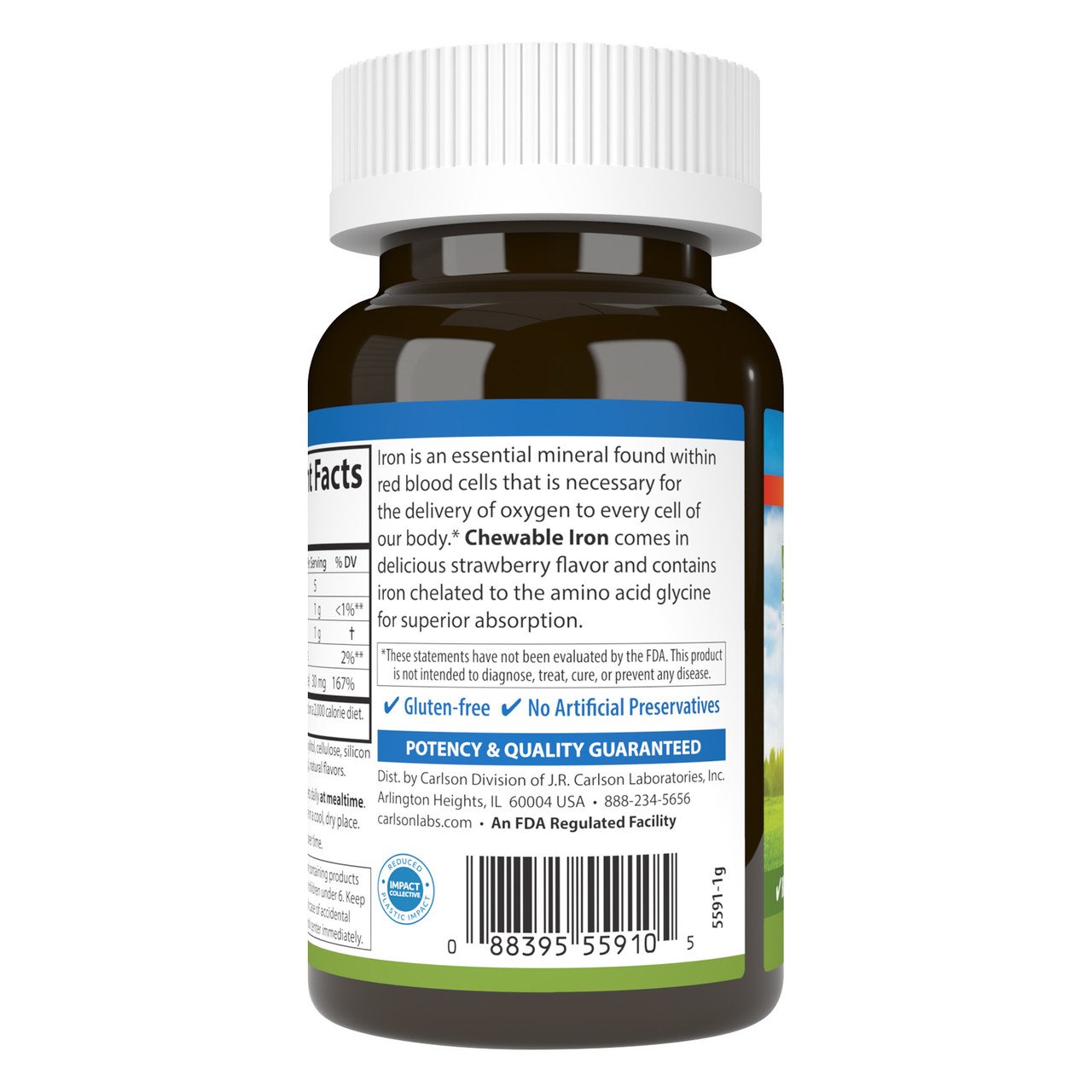 Use of Carlson Labs Chewable Iron, 30mg Strawberry - 60 tablets