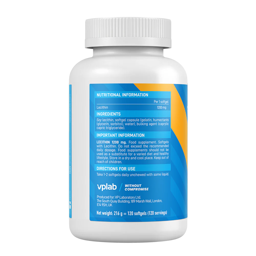 Vplab Letsitiin 1200 mg 120 Softgels koostis