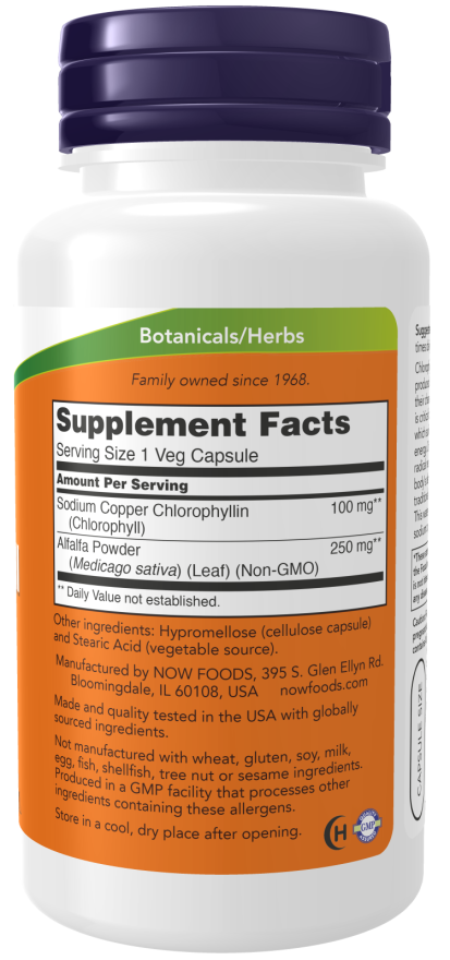 Composition of Chlorophyll 100 mg Veg Capsules