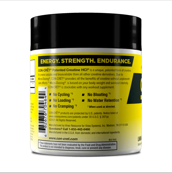 CON-CRĒT® PATENTED CREATINE HCl® 64serv. price tag
