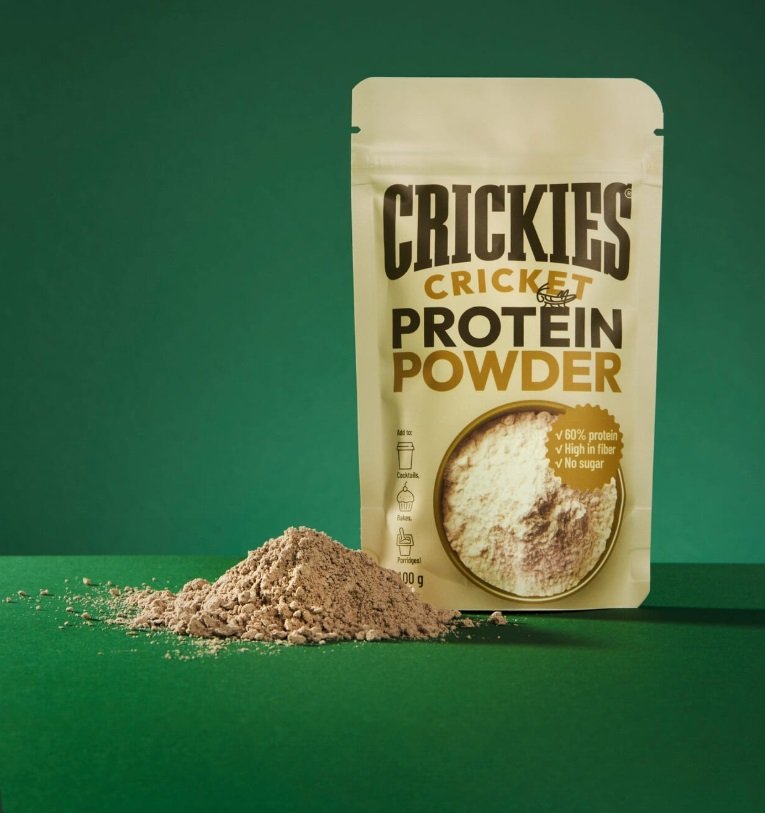 CRICKIES kuivatatud kriketivalgujahu - 100 g bänner
