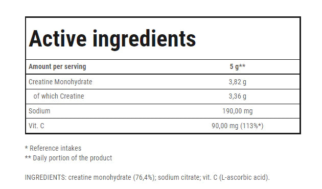 TREC Nutrition Creatine 100% 300g koostis