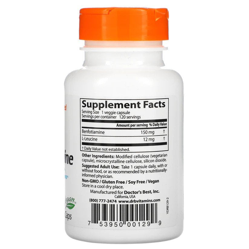 Doctor's Best Benfotiamine 150 koos BenfoPure'iga, 150 mg, 120 Veggie Caps