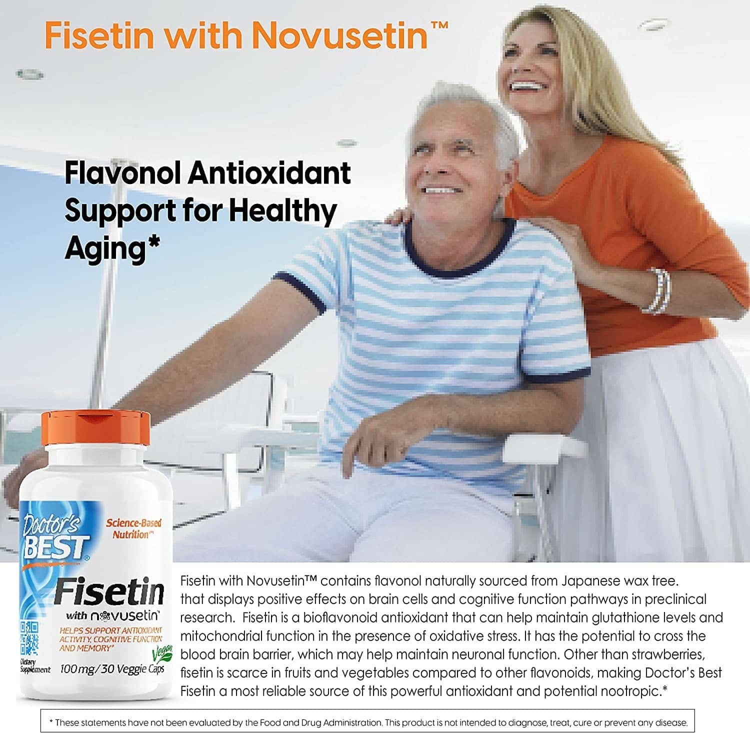 Doctor's Best Fisetin with Novusetin 100mg - 30 vcaps description