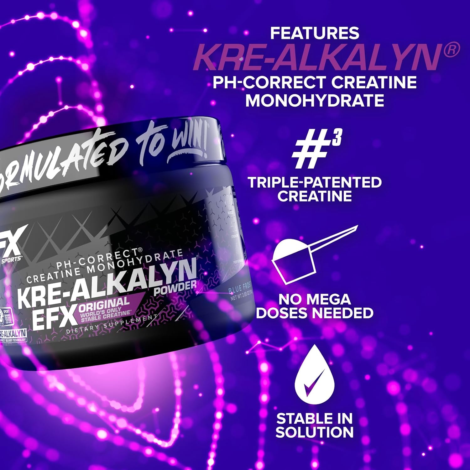 EFX Sports Kre-Alkalyn Powder, Flavored - 110 grams patented