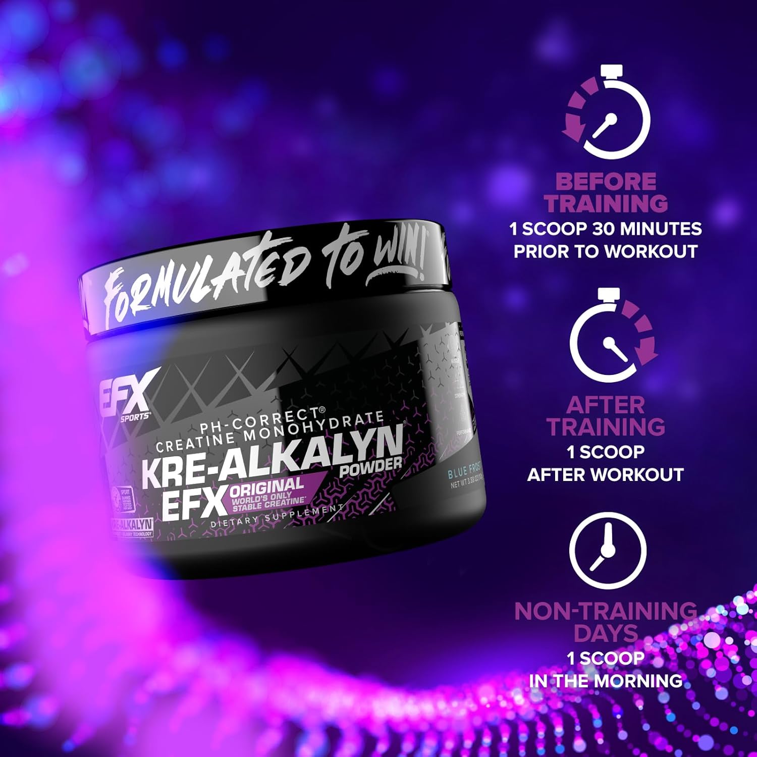 EFX Sports Kre-Alkalyn Powder, Flavored - 110 grams timing