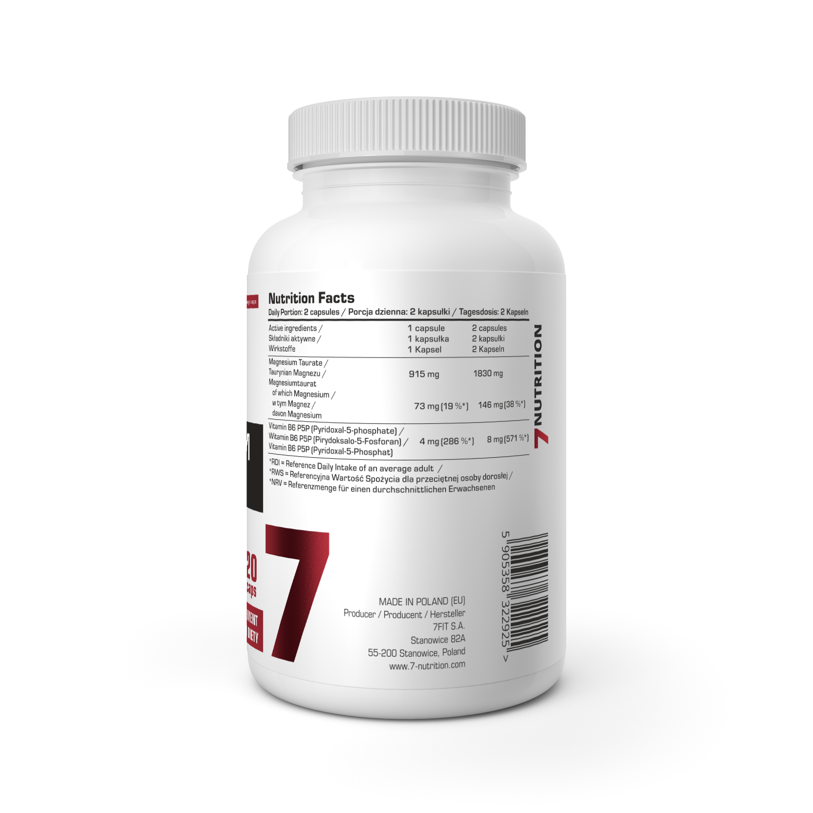 7Nutrition MAGNESIUM TAURATE 120 vege caps