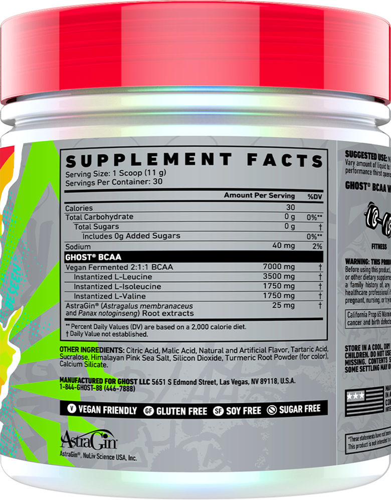 Ghost BCAA - 30 servings composition