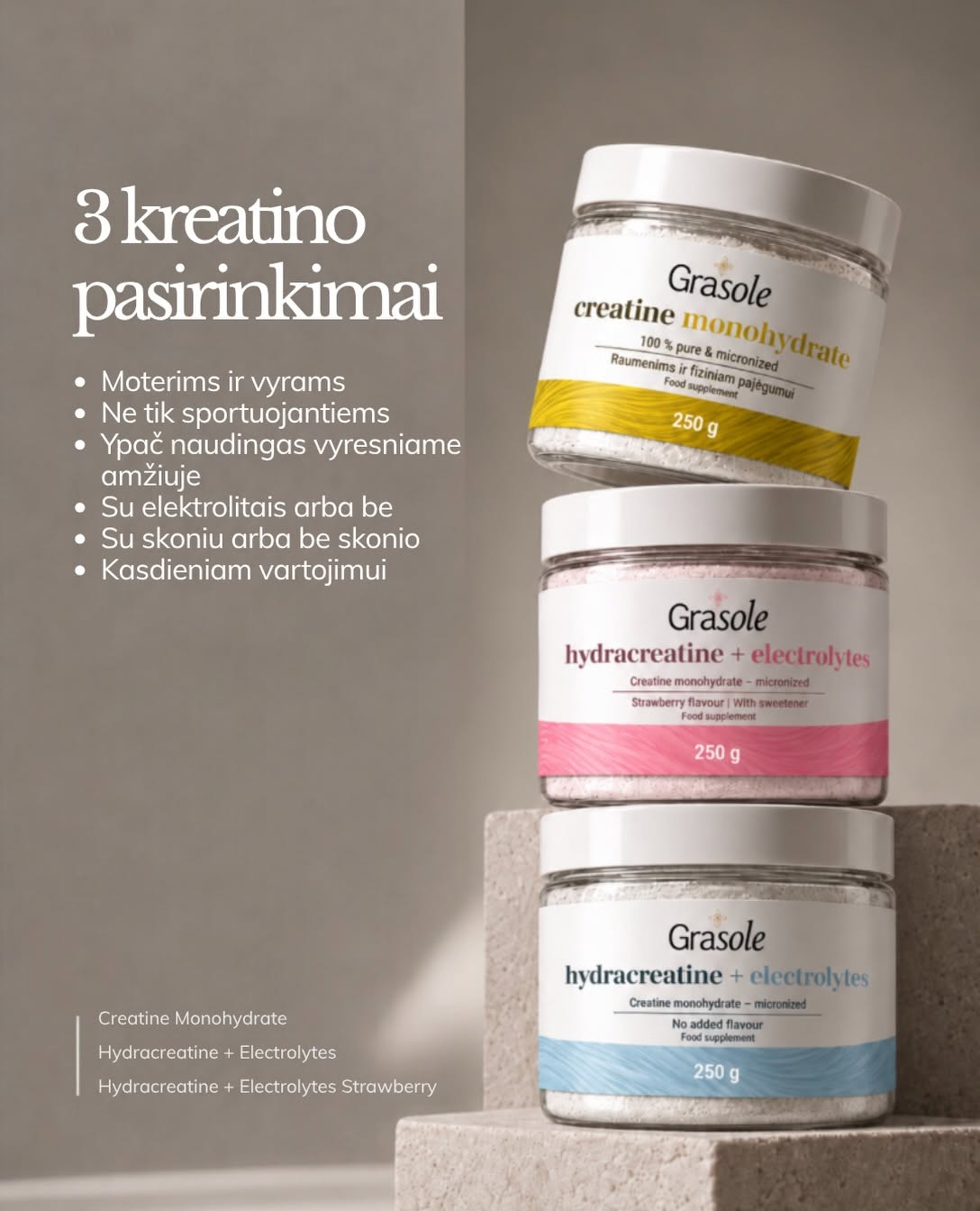 GraSole Hydracreatine + Electrolytes (unflavored)