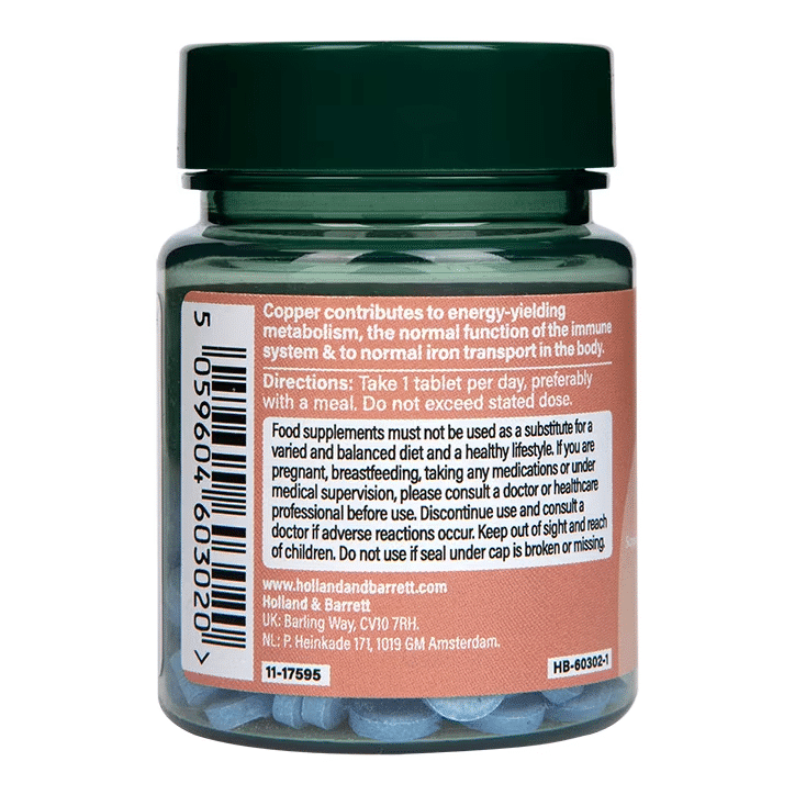 Use of Holland & Barrett Chelated Copper 2mg 100 tablets