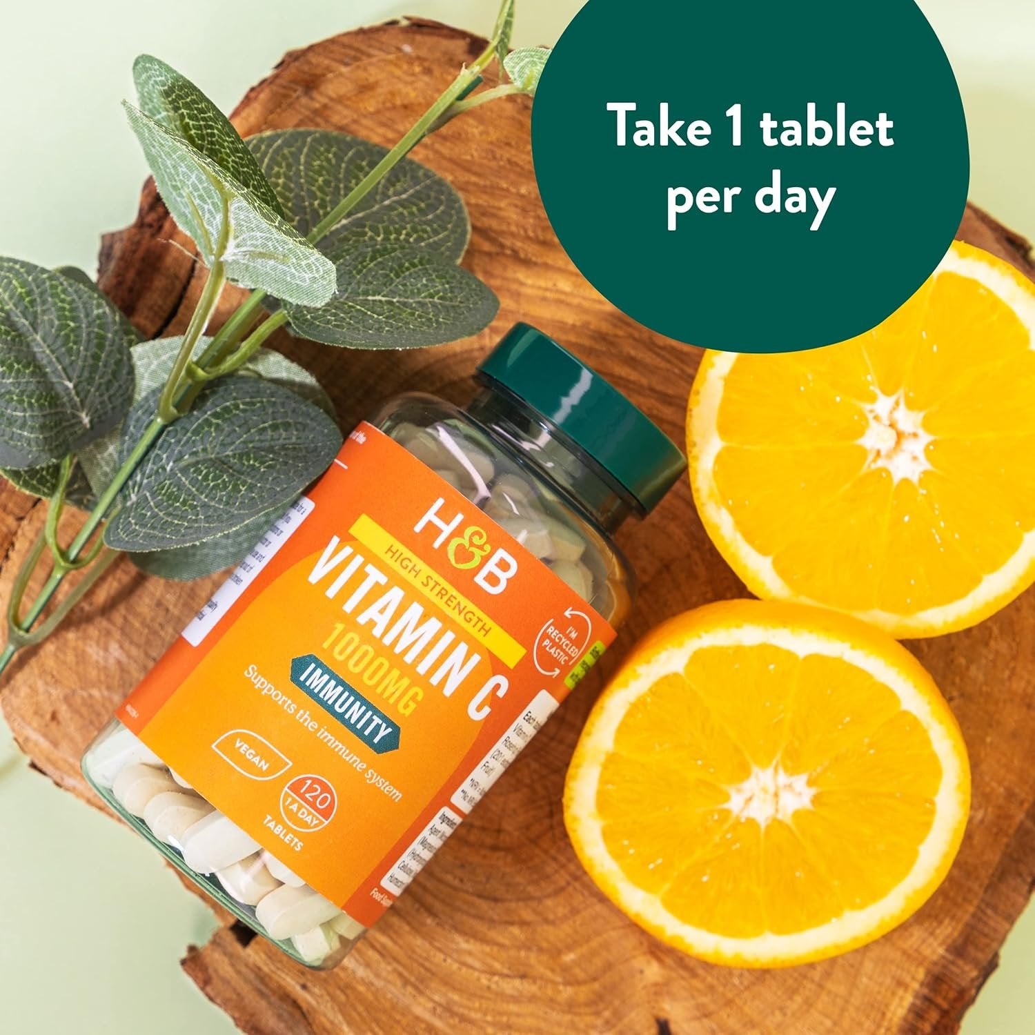 Holland & Barretti kõrge tugevusega C-vitamiin – 1000 mg – 120 vegan tabs bänner