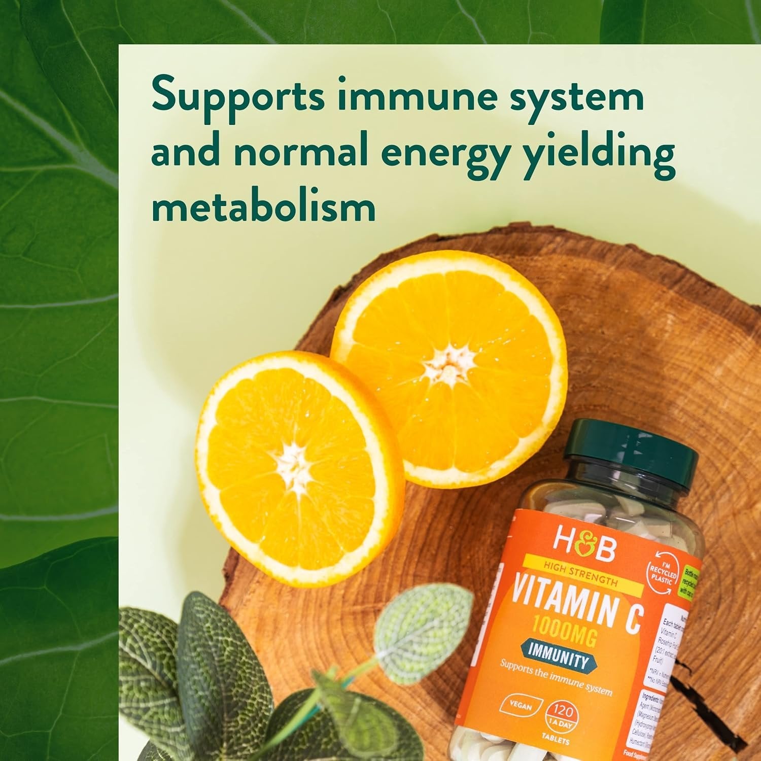 Holland & Barrett ülitugev C-vitamiin - 1000 mg - 120 vegan tabs vitamiini