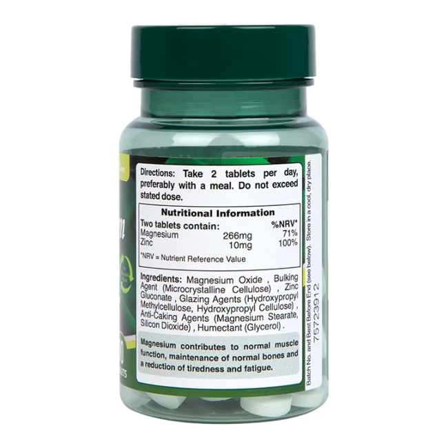 Composition of Holland & Barrett Magnesium with Zinc 100 tablets