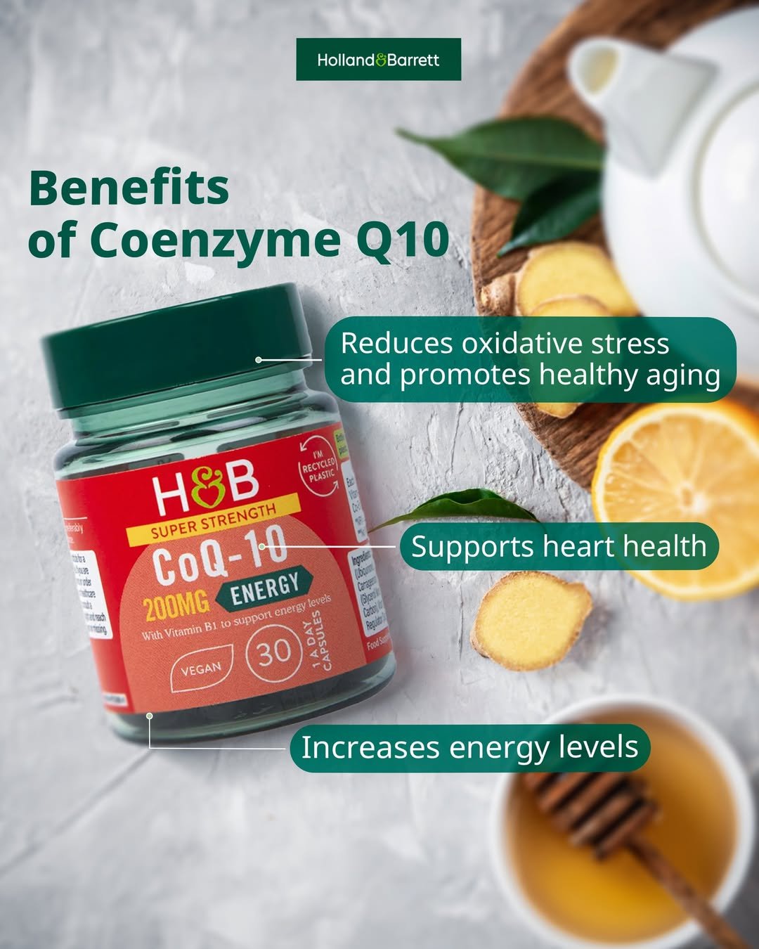 Holland & Barrett Super Strength Co-Q10 200mg 30 Capsules banner