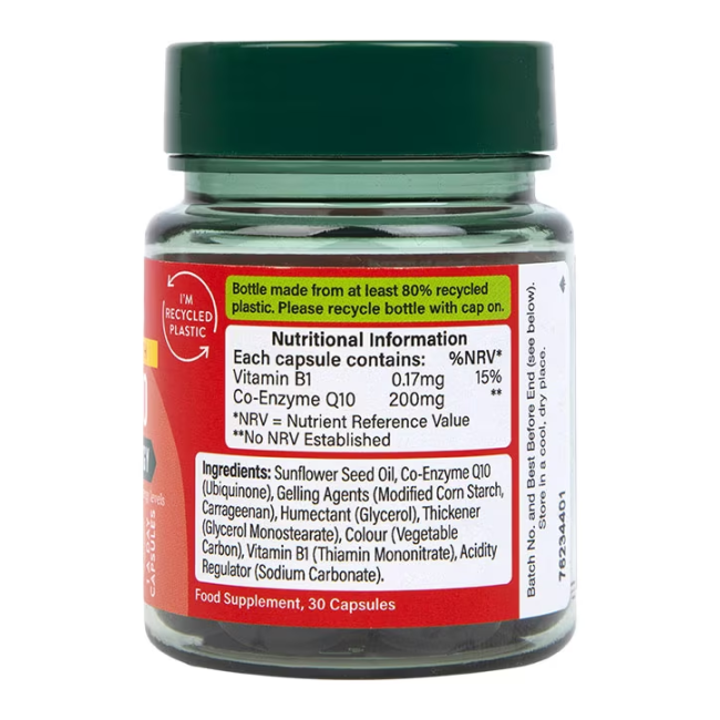 Composition of Holland & Barrett Super Strength Co-Q10 200mg 30 Capsules