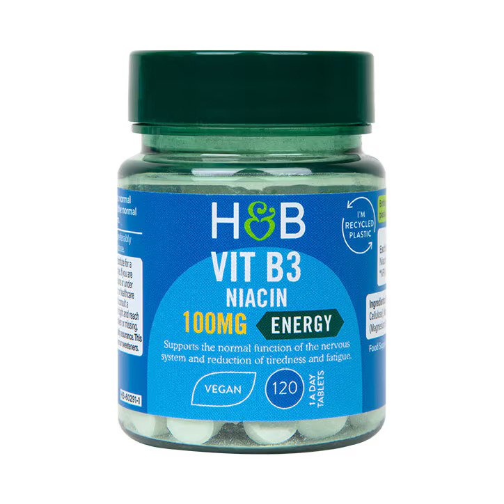 Holland & Barrett Vit B3 niatsiini hind, 100mg - 120 tabletti