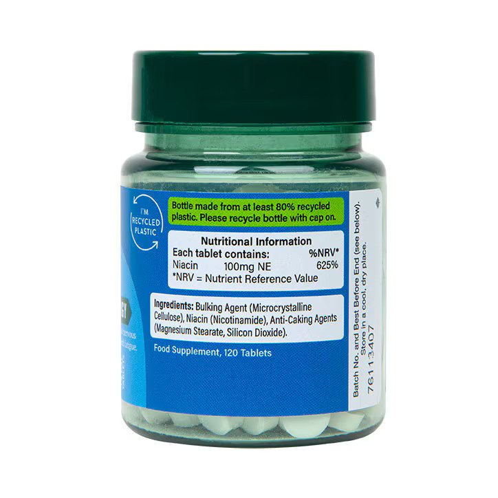 Holland & Barrett Vit B3 Niacin, 100mg - 120 tabletti koostis