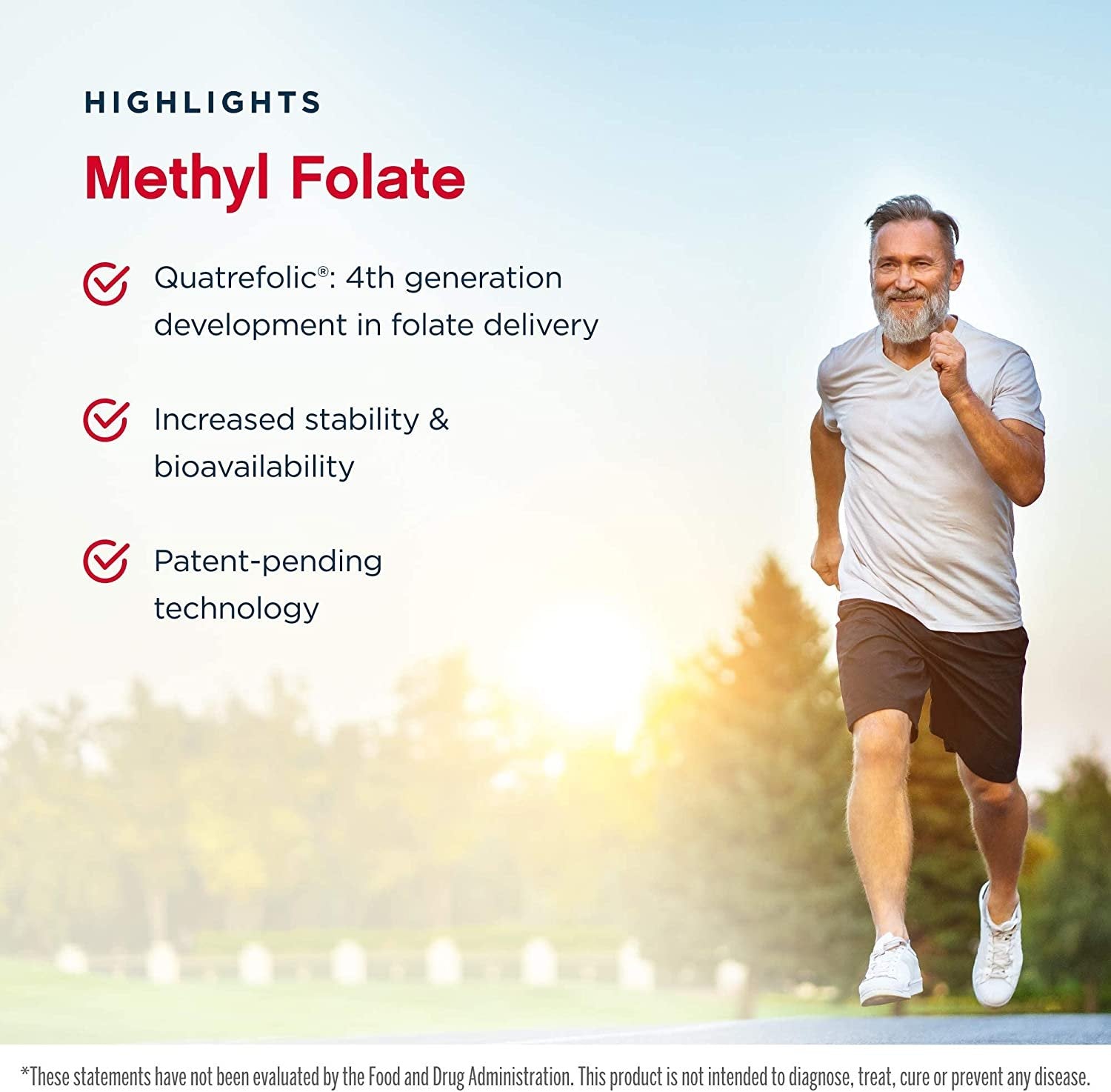 Jarrow Formulas Methyl Folate, 400mcg - 60 vcaps for men