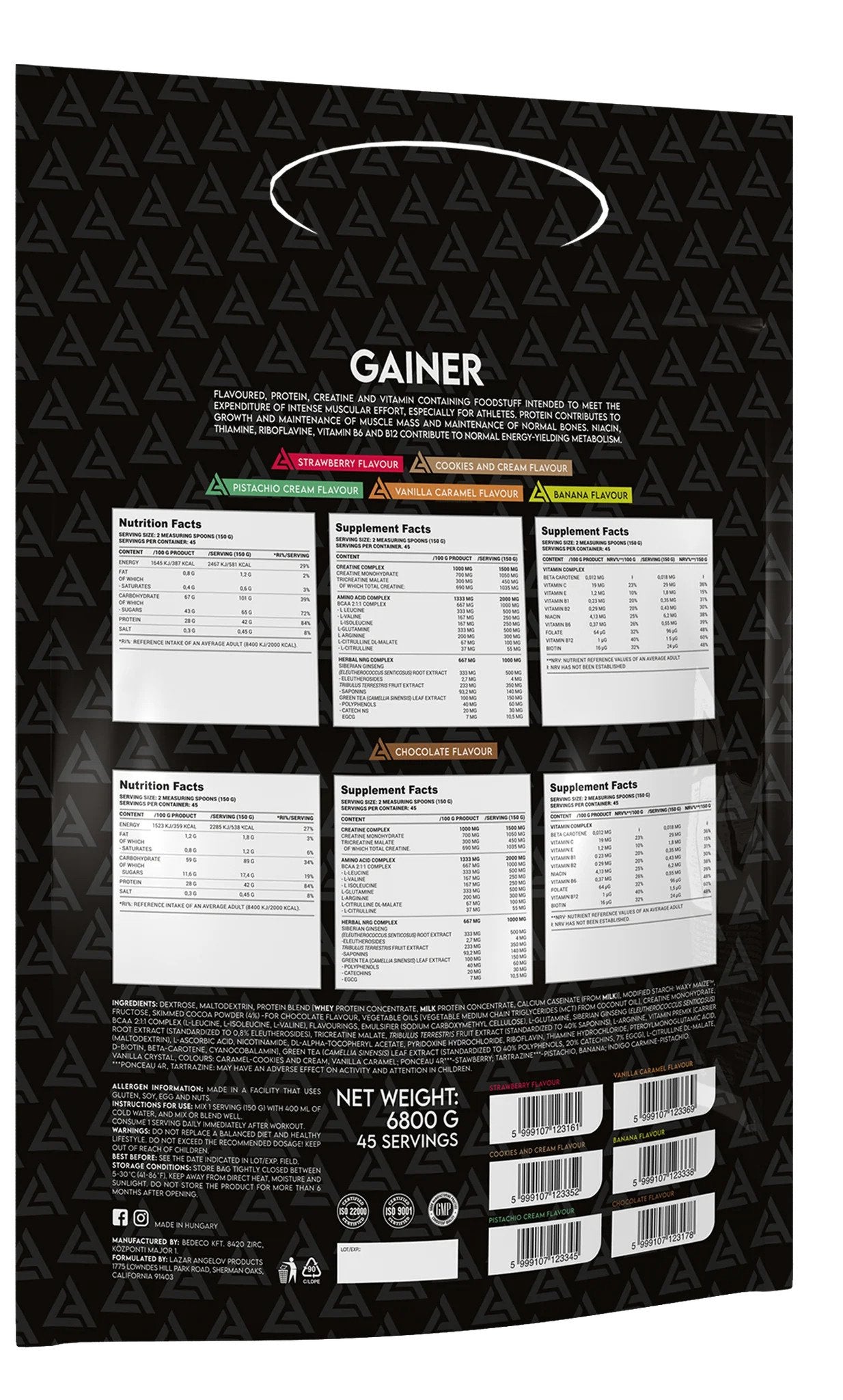 LAZAR ANGELOV MASS GAINER 6800g pakkumine