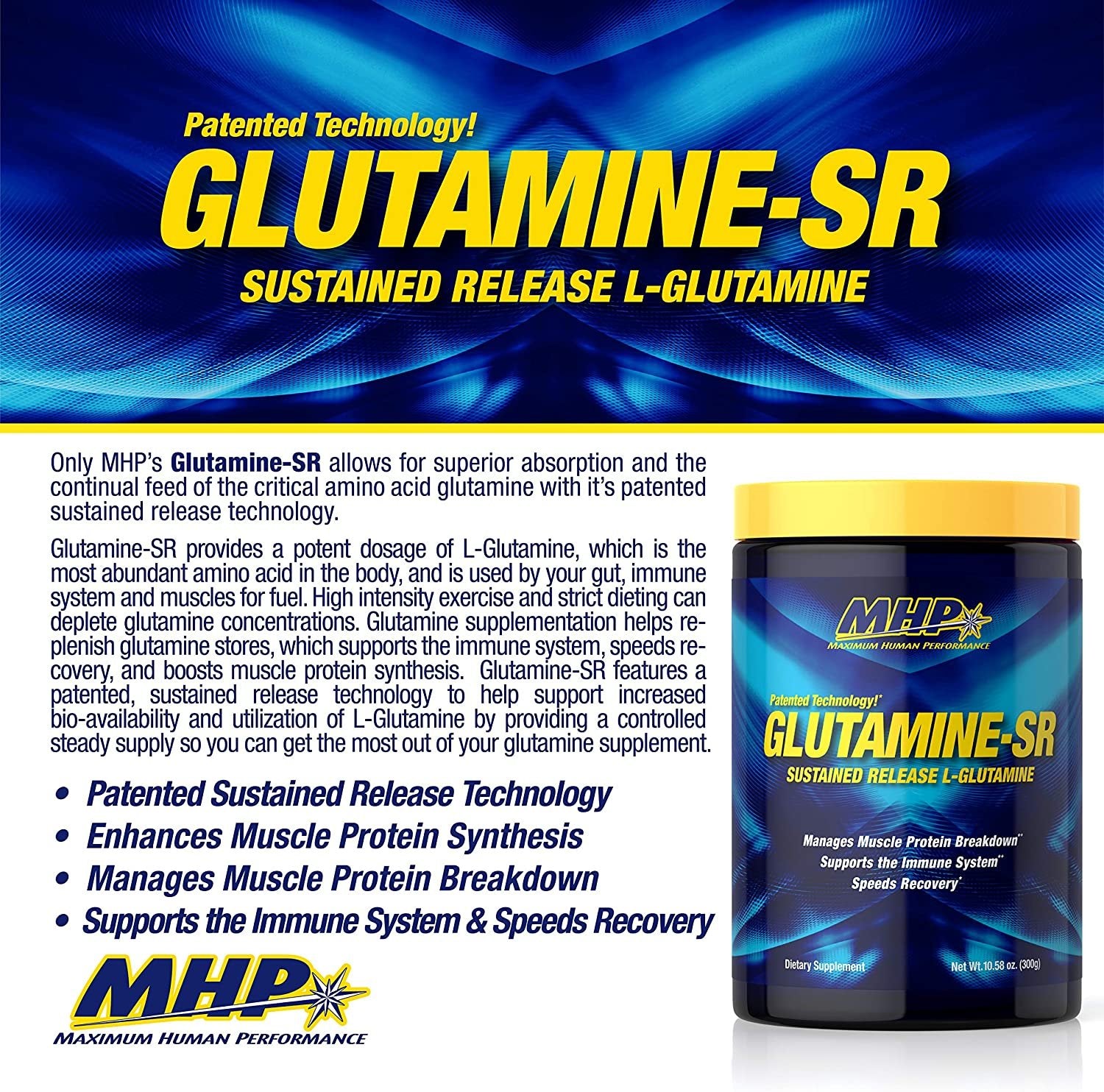 MHP Glutamine-SR tarbimine - 300 grammi