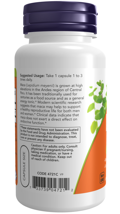 NOW Food Maca 500mg 100 Veg. Kapslite kasutamine