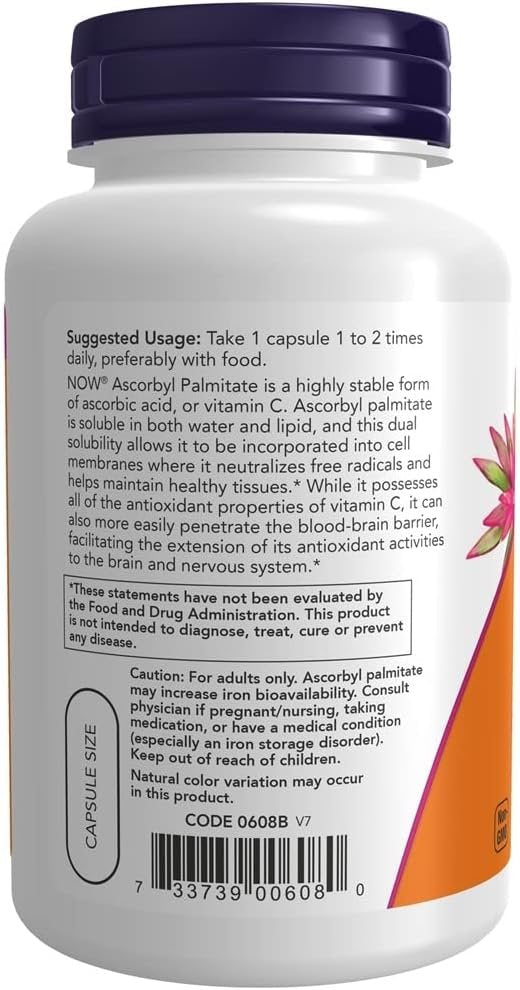 NOW Foodsi askorbüülpalmitaadi kasutamine, 500 mg - 100 vcaps