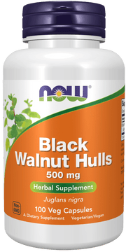 Now Foods Black Walnut Hulls 500 mg 100 kapslit