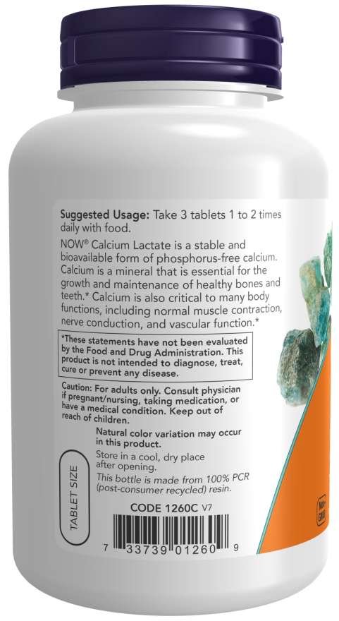 Consumption of NOW Foods Calcium Lactate - 250 tablets