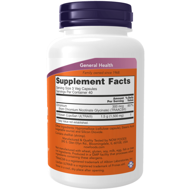 NOW Foods, Chitosan Plus Chromium, 500 mg, 120 Veg Kapslite hinnakiri