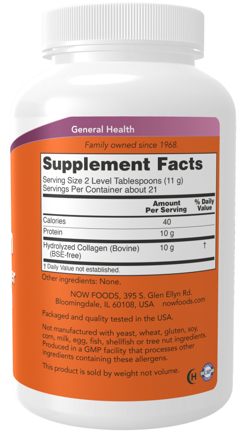 NOW Foods Collagen Peptides Powder - 227 grams composition