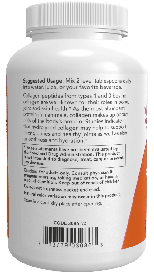 NOW Foods Collagen Peptides Powder - 227 grams consumption