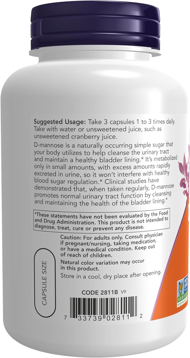 Using NOW Foods D-Mannose 500mg 120 vcaps