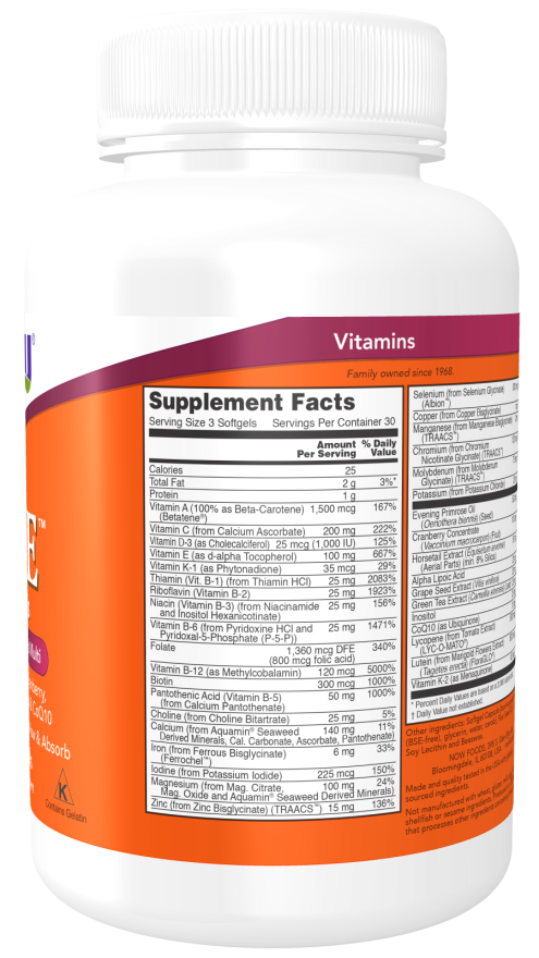 Now Foods Eve Superior Women's Multi - 90 softgels composition