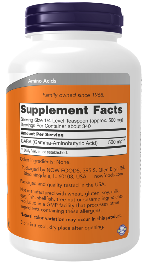 NOW Foods Gaba Pure Powder 170g koostis