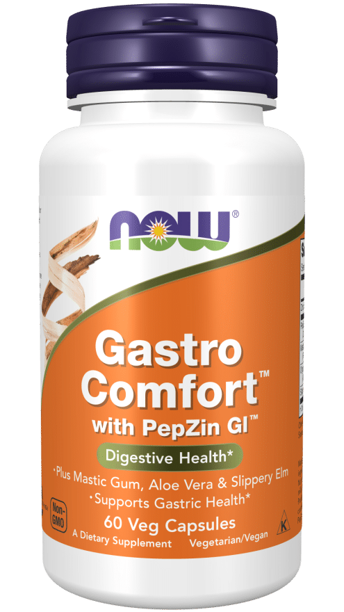 NOW Foods Gastro Comfort koos PepZin GI 60v capsiga