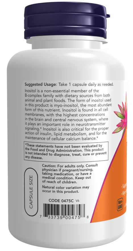 NOW Foods inositooli kasutamine, 500 mg - 100 kapslit