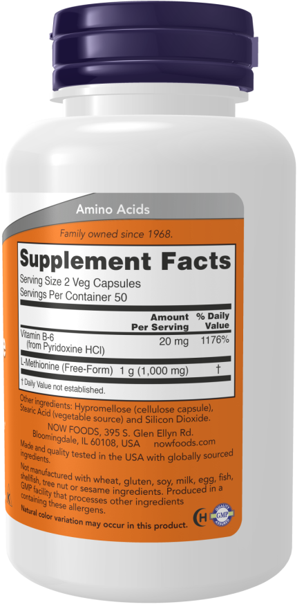 NOW Foods L-metioniin 500mg 100kapsli hind