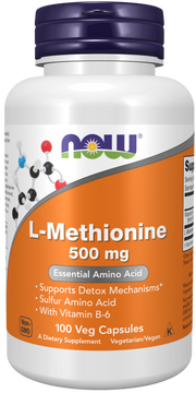 NOW Foods L-metioniin 500mg 100kapsli koostis