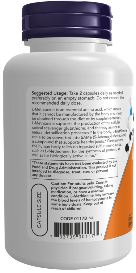 NOW Foods L-metioniini 500mg 100kapsli kasutamine