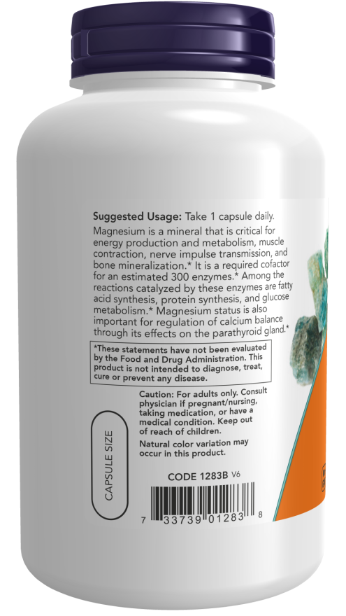 Consumption of NOW Foods Magnesium, 400mg - 180 vcaps