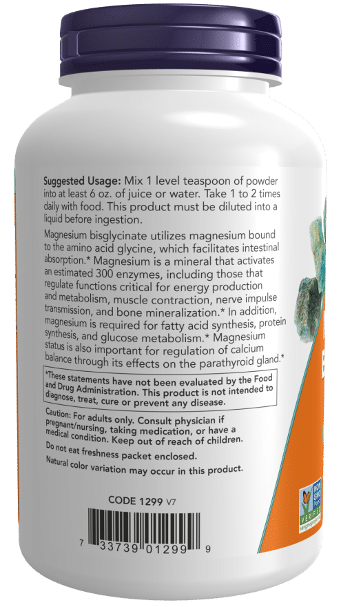 Now foods Magnesium Bisglycinate Powder - 227g consumption