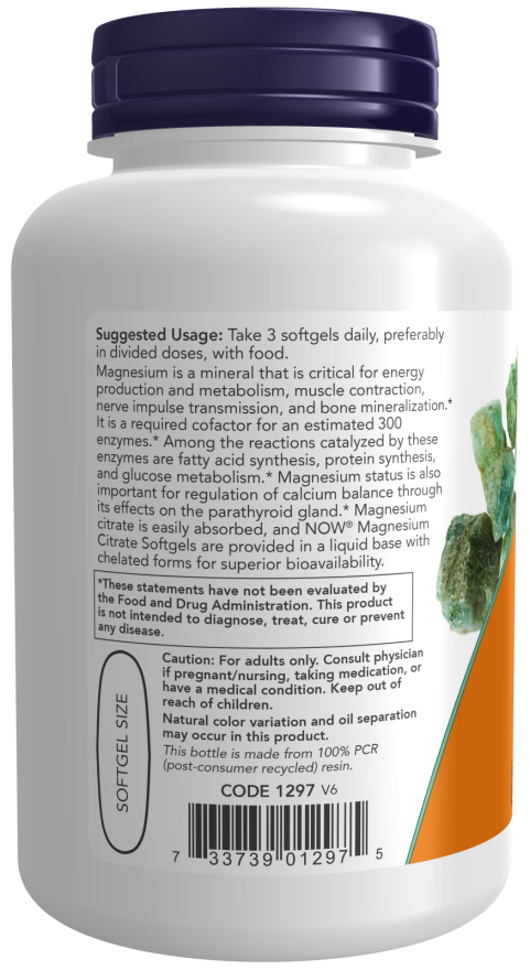 NOW Foods Magnesium Citrate Softgels - 90 softgels consumption