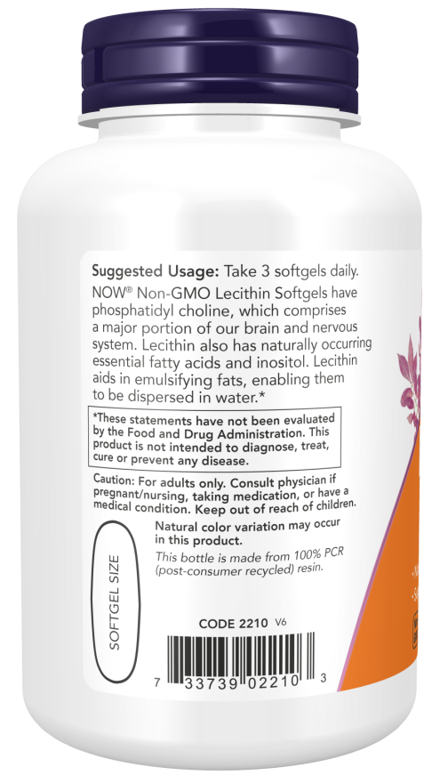 Usage of NOW Foods Non-GMO Lecithin 1200 mg 100 Softgels