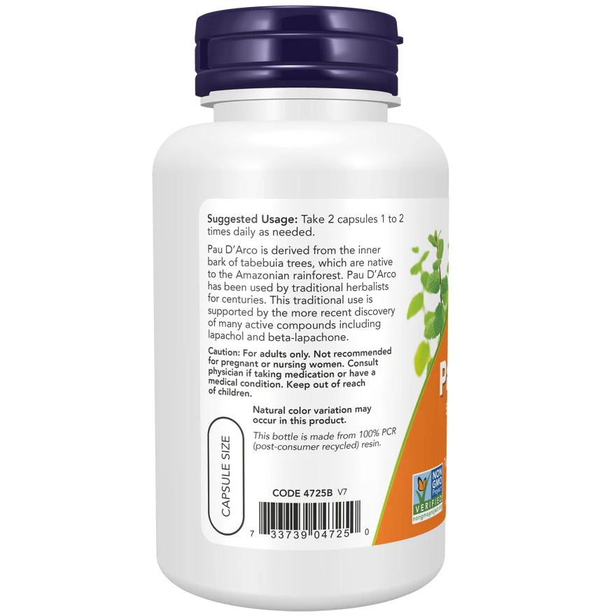 NOW Foods Pau D’Arco 500mg 100caps