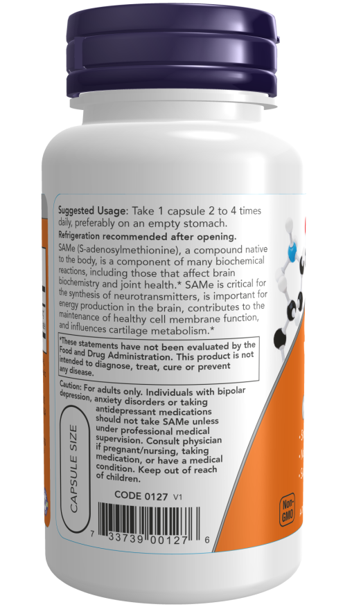 NOW Foods SAMe 200mg köögiviljakapslite kasutamine