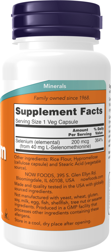 Now Foods Selenium 200 mcg 90 Veg Capsules kampaania