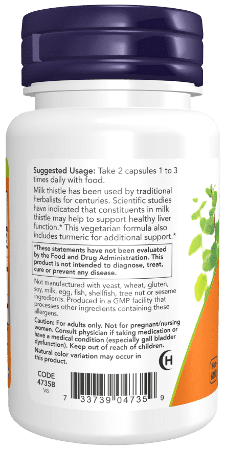 NOW Foods Silymarini kasutamine kurkumiga 150mg 60v caps